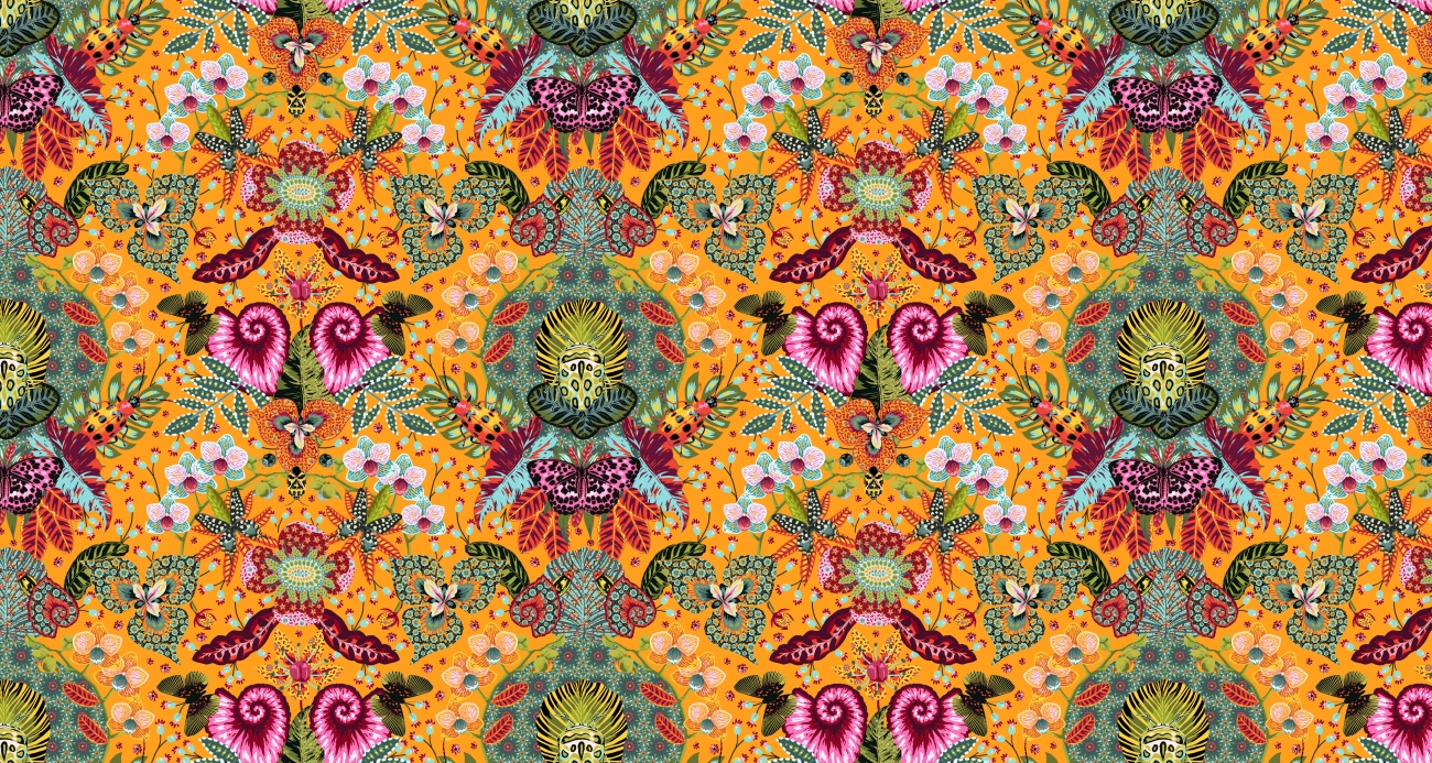 Baumwolle Patchwork - Odile Bailloeul - Tropicalism - Insectopia Yellow